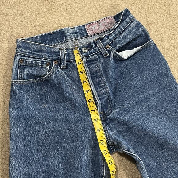 Vintage 80's Levis 26501 High Rise Button Fly Denim Jeans Cropped Size 26x26 - Picture 12 of 12